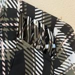 Candie's Candie’s Women’s Army Green Plaid Half Zip Sheer Long Sleeve V Neck Blouse XS Photo 4