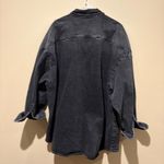 Good American black distressed oversized denim shirt jacket size 5/6(2XL) Photo 2