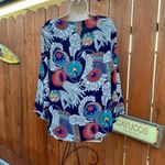 Fun2Fun Beautiful Blue Floral Blouse Size Medium Photo 3