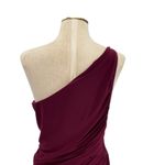 Norma Kamali  Diana Gown One Shoulder Bodysuit Ruched Plus Maroon Size Small Photo 10