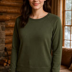 Buffalo David Bitton Soft Green Knit Pullover Top | Cozy Raglan Sweater | Size M Photo 0