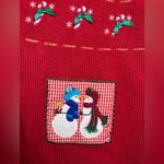Vintage Women’s Holiday Edition Christmas Sweater Vest Snowman XL Red Photo 3