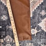 ZARA Faux Leather Straight Leg Pleated High Waist Pants Brown Women’s Size Small Photo 14