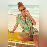 Lulus  Totally Tropical Light Green Floral Print Button-Up Shirt Dress Photo 4