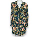 H&M Mama Tunic V-Neck Floral Maternity Teal Size XS Viscose Long Sleeve Top Photo 1