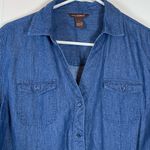 Bit & Bridle  Denim Button Down Shirt Size Large EUC #VEG-0038 Photo 2
