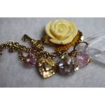 Source Unknown Captivating Yellow Rose Teardrop Crystal Gold Tone Link Chain Pendant Necklace Photo 2