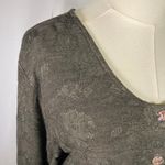 Vintage Modern Romance Dark Green Button Front Tunic Dress Rayon Flax USA Made‎ Brown Size M Photo 1