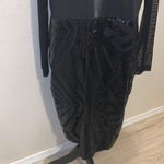 NWT Red Dot Boutique Black Sheer Mesh Long Sleeves Club Sequins Dress Size 1X Photo 3