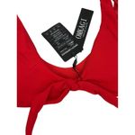 OMKAGI Red Ribbed Tie Front Bikini Top NWT Size Large Photo 9