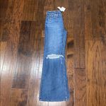 American Eagle Blue Distressed Baggy Flare Jeans Photo 2