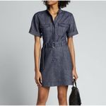 ALC Frank NWT A.L.C. Romi Linen Chambray Short Sleeve Mini Utility Dress Sz 4 Belted $495 Photo 0