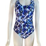 Nicole Miller women's size M aqua cheetah print one piece racerback swimsuit NWT Photo 9