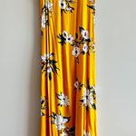 Pink Rose Yellow Floral Midi Dress Small Photo 0