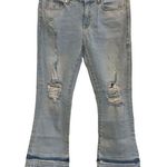 ZARA Women's  Basics Bootcut Jeans Blue Denim Distressed 5-Pockets Size 6 #7868 Photo 0