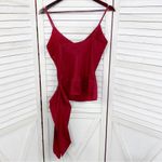 DStudio Silk Beaded Sash Tie Sleeveless Blouse Maroon Red 6 Red Photo 8