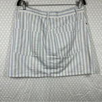 Madewell  Blue White Striped A Line Stretch Button Mini Skirt Photo 3