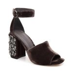 Joie 💕💕 Lafayette Velvet Heel Sandal In Coal Photo 4