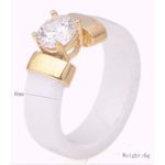 Boutique NEW Women's 1 Carat Diamond White & Gold Ceramic Ring‎ Size 8 Photo 1