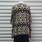 Chico's  Top Blouse Womens Small/Medium Black Brown Kimono Sleeves Oversized Fit Photo 1