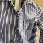 Mossimo size small Women’s button down dress shirt striped blue and white Photo 1