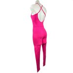 Terez  Pink Open Back Yoga Workout Unitard Playsuit Tank Jumpsuit Bodysuit Size S Photo 1
