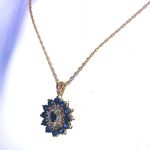 Sapphire and Diamond Vermeil Pendant & 14kt Yellow Gold Spring Clasp Necklace Photo 13
