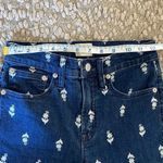J. Crew. 9” High Rise Toothpick Jeans w/floral pattern. Size 25 Blue Photo 5
