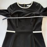 Calvin Klein Black 3/4 Bell Sleeve White Piping Trim Sheath Dress Size 6 Photo 5