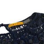 Alice + Olivia   Blue Lace Sequin Bead Sleeveless Mini Dress Keyhole Back XS S Photo 1