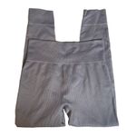 Madewell  MWL Ribbed High Waist Leggings Size L-XL Gray Athleisure‎ Photo 1