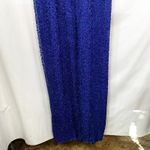 Laurence Kazar VTG  Plus‎ Size XXL Dress Royal Blue Beaded Halter Keyhole Maxi E Photo 10