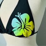 Xhilaration Women Black Flower Print Adjustable String Bikini Swimming Top Sz S Photo 2