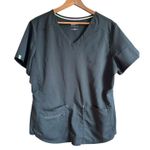 Scrubstar  ULTIMATE Black V Neck Short Sleeve Scrub Top XL Polyester Rayon blend Photo 0