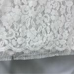 Elegant Ivory White Floral Lace overlay Dress size s high neck bell sleeves boho Photo 11
