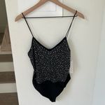 Alice + Olivia NWT Phoebe Embellished Spaghetti-Strap Bodysuit in Black Photo 3