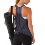 Lululemon Salute The Sun Tie Back Yoga Athletic Tank Top Heather Black Size S Photo 2