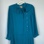 Vintage 1970s Jessica of the Golden West Teal Dress Western Fringe Size Medium Blue Photo 2