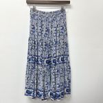 Anthro BeachGold Riley Floral Midi Skirt Blue Size S Photo 1