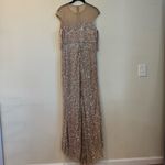 Mac Duggal NWOT  5619 Beige Embellished Illusion High Neck Cap Sleeve Gown Nude Photo 7