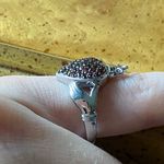 Natural Red Garnet Sterling Silver Claddagh Ring Size 5 Photo 2