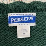 Pendleton  Vintage Embroidered Floral Rose Cardigan Knit Green Sweater Women’s 1X Photo 4