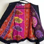 Sandy Starkman Jacket Sz XL Womens Black Embroidered Floral Mirror Embellished Photo 12