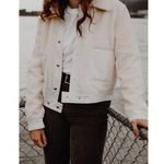 Urban Outfitters ★ UO Renewal Remnants Teddy Trucker Jacket - White ★ Photo 10