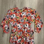Kenar Vintage Ann Tjian  2 Red‎ Floral 3/4 Sleeve Dress  Size 6 Photo 2
