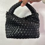 Mini Black Woven Hobo Crossbody Bag Photo 1