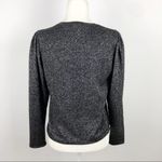 ZARA  Shimmer Metallic Black Blouse Ruched Shoulders Large Cocktail Office Party Photo 8