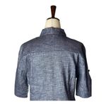 Theory  Dress Women 8 Blue Mayvine Linen Blend‎ Shirtdress Roll Tab Sleeve Mini Photo 7
