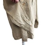 Ralph Lauren Lauren 100% Linen Safari Shirt Jacket Womens 14 Tan Button Front Photo 4