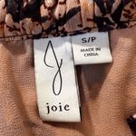 Joie  Coral & Plum Tropical Floral‎ 3/4 Sleeve Tie  Neck Blouse Size Small Photo 6